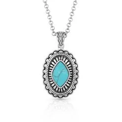 Group Montanta Silversmith Montana Silversmiths Turquoise Magic Stamped Pendant Necklace