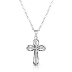 Group Montanta Silversmith Montana Silversmiths Expressive Faith Crystal Cross Necklace