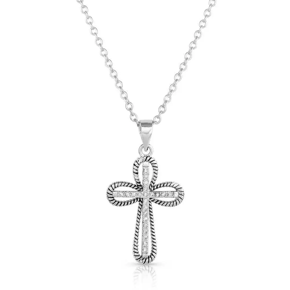 Group Montanta Silversmith Montana Silversmiths Expressive Faith Crystal Cross Necklace