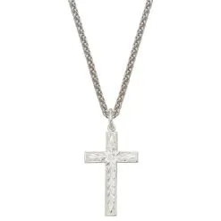 Group Montanta Silversmith Montana Silversmiths Silver Engraved Cross Necklace