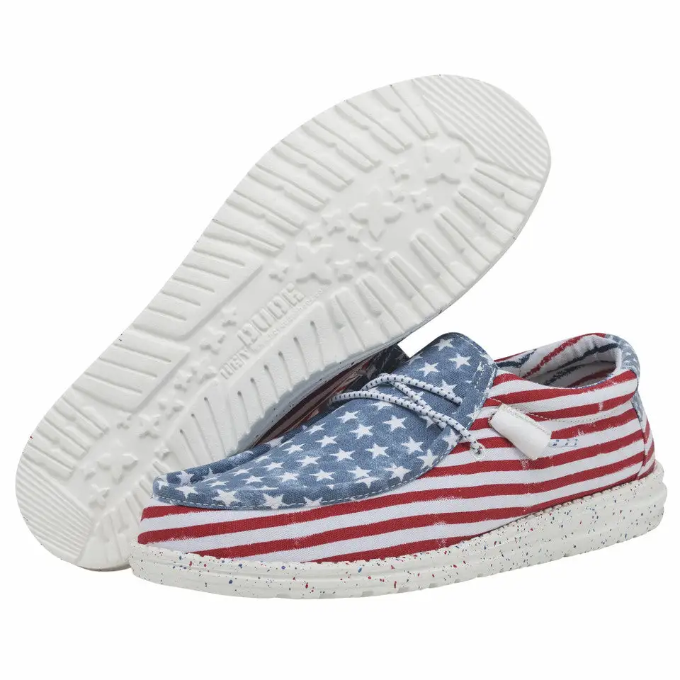 Hey Dude Men's Wally Patriotic Stars And Stripes