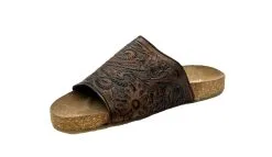 Karman Roper Footwear Roper Ladies' Cognac Tooled Leather Sandal