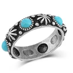 Group Montanta Silversmith Montana Silversmith Starlight Starbrite Stone Turquoise Silver Ring