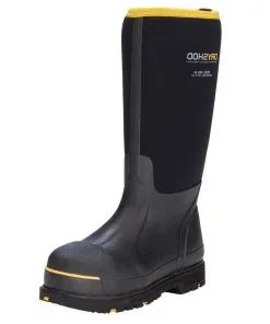 DRYSHOD FOOTWEAR Dryshod Black & Yellow Steel Toe Adjustable Gusset Men's Work Boot