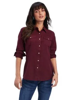 Ariat Apparel Ariat Ladies' Chocolate Truffle Long Sleeve Snap Shirt
