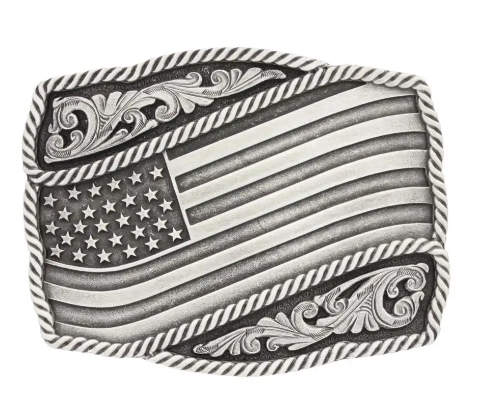 Group Montanta Silversmith Montana Silversmiths Classic Impressions Waving American Flag Attitude Buckle