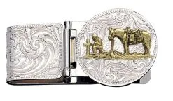 Group Montanta Silversmith Montana Silversmiths Christian Cowboy Hinged Money Clip