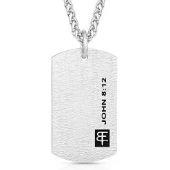Group Montanta Silversmith Montana Silversmiths I Am The Light Dog Tag Necklace