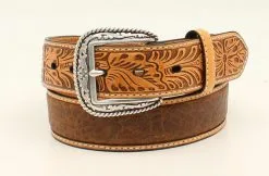 M&F Western Products Ariat Croc Print Floral Tabs Men's Belt