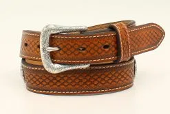 M&F Western Products Ariat Natural Ribbon Inlay Men's Belt