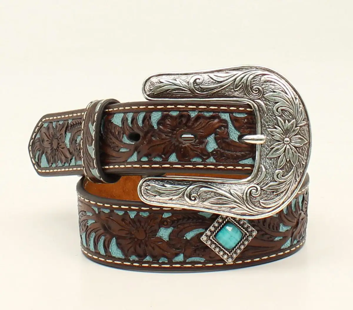 M&F Western Products Ariat Floral Overlay Children's Belt
