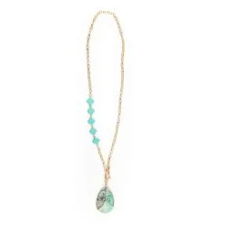 West & Company West & Co. Gold Chain Necklace With Turquoise Pendant