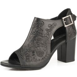 Karman Roper Footwear Roper Black Open Toe Ladies' Heel