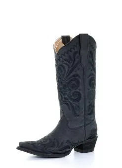 Corral Boots Circle G Black Filigree Embroidered Ladies' Boot