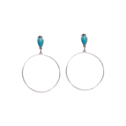 West & Company West & Co. Large Burnished Silver Hoop Earring