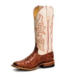 HorsePower Boots HorsePower Cognac Ostrich Print Men's Boot