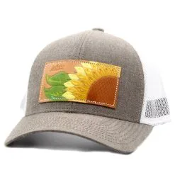 MCINTIRE SADDLERY Sunflower Leather Patch Cap