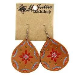 MCINTIRE SADDLERY Fiesta Painted Leather Bell Earrings