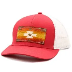 MCINTIRE SADDLERY Pendleton Aztec Leather Patch Cap