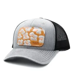 MCINTIRE SADDLERY Metallic Leopard Leather Patch Cap