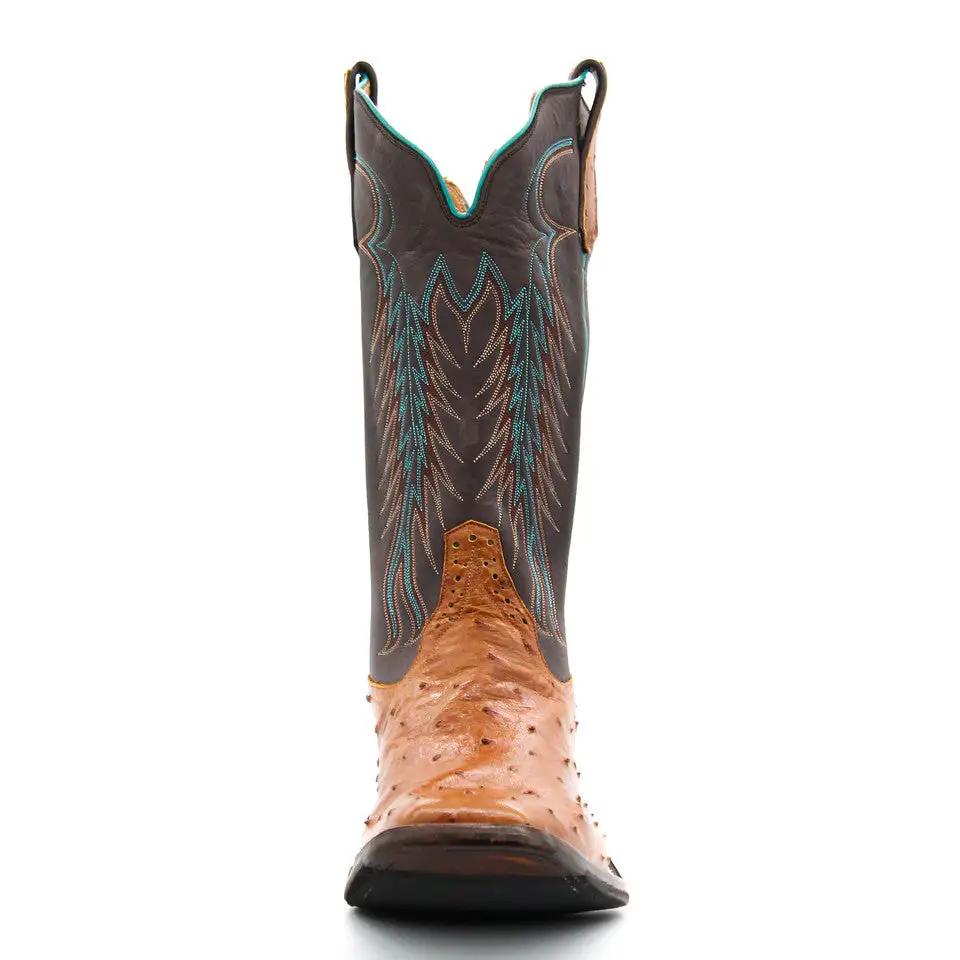 Rios Of Mercedes Exclusive Cognac Full Quill Ostrich Men's Boot - Image 4