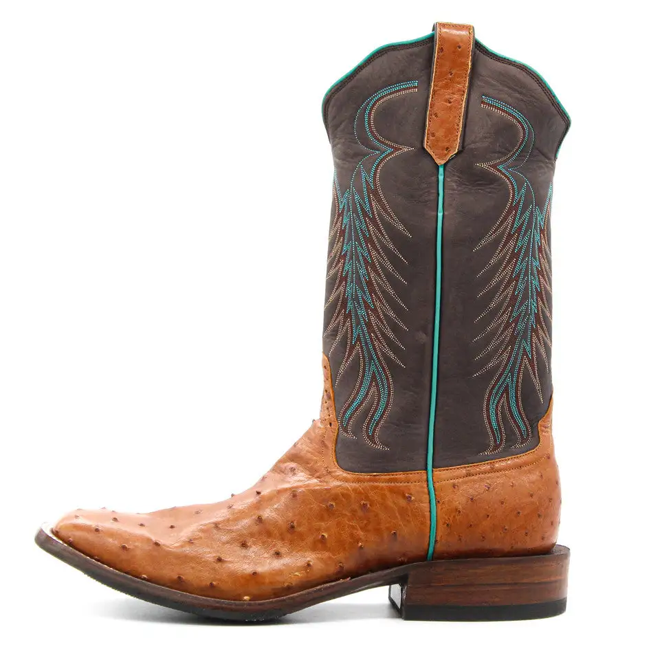 Rios Of Mercedes Exclusive Cognac Full Quill Ostrich Men's Boot - Image 3