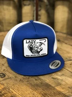LAZY J RANCHWEAR Lazy J Ranch Wear Royal Blue & White 4" Cattle Headquarters Cap