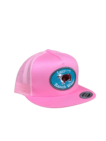 LAZY J RANCHWEAR Lazy J Ranch Wear Pink & Pink 4" Original Patch Cap