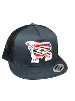 LAZY J RANCHWEAR Lazy J Ranch Wear Gray & Gray 4" Serape Bull Cap