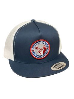 LAZY J RANCHWEAR Lazy J Ranch Wear Navy & White 4" Tejas Patch Cap