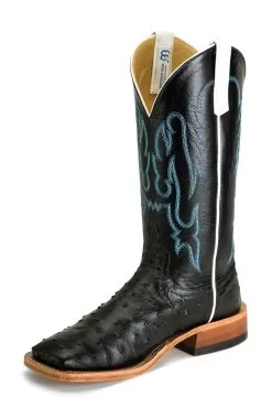 Anderson Bean Boot Co Anderson Bean Black Full Quill Ostrich Men's Boot